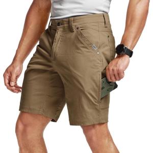 imageCQR Mens Stretch Utility Shorts Lightweight Quick Dry Casual Shorts Hiking Golf Cargo Shorts with Zipper PocketsSedona Cougar