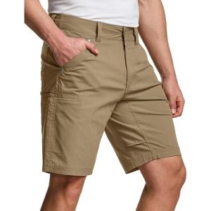 imageCQR Mens Stretch Utility Shorts Lightweight Quick Dry Casual Shorts Hiking Golf Cargo Shorts with Zipper PocketsSedona Coyote