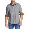 imageCQR Mens All Cotton Flannel Shirt Long Sleeve Casual Button Down Plaid Shirt Brushed Soft Outdoor Tactical Work ShirtsLight Grey