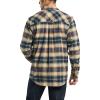 imageCQR Mens All Cotton Flannel Shirt Long Sleeve Casual Button Down Plaid Shirt Brushed Soft Outdoor Tactical Work ShirtsPlaid Blue Cheese