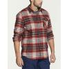 imageCQR Mens All Cotton Flannel Shirt Long Sleeve Casual Button Down Plaid Shirt Brushed Soft Outdoor Tactical Work ShirtsPlaid Burgundy