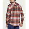 imageCQR Mens All Cotton Flannel Shirt Long Sleeve Casual Button Down Plaid Shirt Brushed Soft Outdoor Tactical Work ShirtsPlaid Burgundy