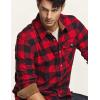 imageCQR Mens All Cotton Flannel Shirt Long Sleeve Casual Button Down Plaid Shirt Brushed Soft Outdoor Tactical Work ShirtsPlaid Classic Red