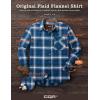 imageCQR Mens All Cotton Flannel Shirt Long Sleeve Casual Button Down Plaid Shirt Brushed Soft Outdoor Tactical Work ShirtsPlaid Deep Ocean