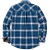 imageCQR Mens All Cotton Flannel Shirt Long Sleeve Casual Button Down Plaid Shirt Brushed Soft Outdoor Tactical Work ShirtsPlaid Deep Ocean