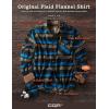 imageCQR Mens All Cotton Flannel Shirt Long Sleeve Casual Button Down Plaid Shirt Brushed Soft Outdoor Tactical Work ShirtsPlaid Forest Oasis