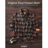 imageCQR Mens All Cotton Flannel Shirt Long Sleeve Casual Button Down Plaid Shirt Brushed Soft Outdoor Tactical Work ShirtsPlaid Fossil Rock