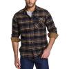 imageCQR Mens All Cotton Flannel Shirt Long Sleeve Casual Button Down Plaid Shirt Brushed Soft Outdoor Tactical Work ShirtsPlaid Fossil Rock