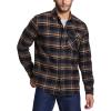 imageCQR Mens All Cotton Flannel Shirt Long Sleeve Casual Button Down Plaid Shirt Brushed Soft Outdoor Tactical Work ShirtsPlaid Fossil Rock