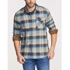 imageCQR Mens All Cotton Flannel Shirt Long Sleeve Casual Button Down Plaid Shirt Brushed Soft Outdoor Tactical Work ShirtsPlaid Ocean Sand