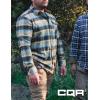 imageCQR Mens All Cotton Flannel Shirt Long Sleeve Casual Button Down Plaid Shirt Brushed Soft Outdoor Tactical Work ShirtsPlaid Ocean Sand