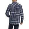 imageCQR Mens All Cotton Flannel Shirt Long Sleeve Casual Button Down Plaid Shirt Brushed Soft Outdoor Tactical Work ShirtsPlaid Prussian Blue