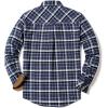 imageCQR Mens All Cotton Flannel Shirt Long Sleeve Casual Button Down Plaid Shirt Brushed Soft Outdoor Tactical Work ShirtsPlaid Prussian Blue