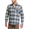 imageCQR Mens All Cotton Flannel Shirt Long Sleeve Casual Button Down Plaid Shirt Brushed Soft Outdoor Tactical Work ShirtsPlaid Seashore