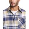 imageCQR Mens All Cotton Flannel Shirt Long Sleeve Casual Button Down Plaid Shirt Brushed Soft Outdoor Tactical Work ShirtsPlaid Sedimentary Blue