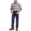 imageCQR Mens All Cotton Flannel Shirt Long Sleeve Casual Button Down Plaid Shirt Brushed Soft Outdoor Tactical Work ShirtsPlaid Wild Rice