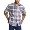 imageCQR Mens All Cotton Flannel Shirt Long Sleeve Casual Button Down Plaid Shirt Brushed Soft Outdoor Tactical Work ShirtsPlaid Wild Rice