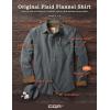 imageCQR Mens All Cotton Flannel Shirt Long Sleeve Casual Button Down Plaid Shirt Brushed Soft Outdoor Tactical Work ShirtsSolid Grey