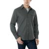 imageCQR Mens All Cotton Flannel Shirt Long Sleeve Casual Button Down Plaid Shirt Brushed Soft Outdoor Tactical Work ShirtsSolid Grey