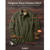 imageCQR Mens All Cotton Flannel Shirt Long Sleeve Casual Button Down Plaid Shirt Brushed Soft Outdoor Tactical Work ShirtsSolid Hunter Green