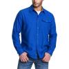 imageCQR Mens All Cotton Flannel Shirt Long Sleeve Casual Button Down Plaid Shirt Brushed Soft Outdoor Tactical Work ShirtsSolid Lapis Blue