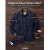 imageCQR Mens All Cotton Flannel Shirt Long Sleeve Casual Button Down Plaid Shirt Brushed Soft Outdoor Tactical Work ShirtsSolid Navy