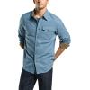 imageCQR Mens All Cotton Flannel Shirt Long Sleeve Casual Button Down Plaid Shirt Brushed Soft Outdoor Tactical Work ShirtsSolid Peacock Blue