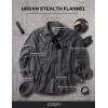 imageCQR Mens All Cotton Flannel Shirt Long Sleeve Casual Button Down Plaid Shirt Brushed Soft Outdoor Tactical Work ShirtsStealth Charcoal