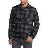 imageCQR Mens All Cotton Flannel Shirt Long Sleeve Casual Button Down Plaid Shirt Brushed Soft Outdoor Tactical Work ShirtsStealth Coal Miner