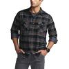 imageCQR Mens All Cotton Flannel Shirt Long Sleeve Casual Button Down Plaid Shirt Brushed Soft Outdoor Tactical Work ShirtsStealth Coal Miner