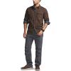 imageCQR Mens All Cotton Flannel Shirt Long Sleeve Casual Button Down Plaid Shirt Brushed Soft Outdoor Tactical Work ShirtsStealth Dark Brown