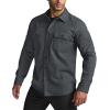 imageCQR Mens All Cotton Flannel Shirt Long Sleeve Casual Button Down Plaid Shirt Brushed Soft Outdoor Tactical Work ShirtsStealth Grey