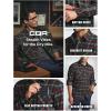 imageCQR Mens All Cotton Flannel Shirt Long Sleeve Casual Button Down Plaid Shirt Brushed Soft Outdoor Tactical Work ShirtsStealth Holiday Mood