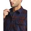 imageCQR Mens All Cotton Flannel Shirt Long Sleeve Casual Button Down Plaid Shirt Brushed Soft Outdoor Tactical Work ShirtsStealth Woods Night