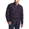 imageCQR Mens All Cotton Flannel Shirt Long Sleeve Casual Button Down Plaid Shirt Brushed Soft Outdoor Tactical Work ShirtsStealth Woods Night