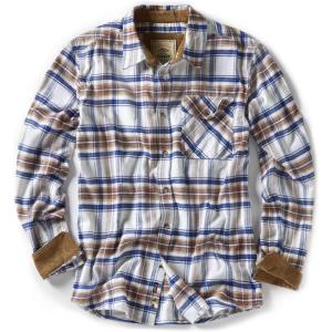 imageCQR Mens All Cotton Flannel Shirt Long Sleeve Casual Button Down Plaid Shirt Brushed Soft Outdoor Tactical Work ShirtsPlaid Wild Rice