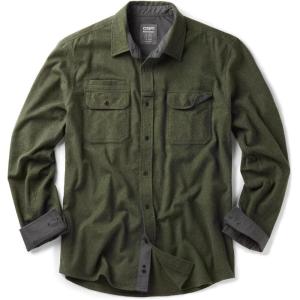 imageCQR Mens All Cotton Flannel Shirt Long Sleeve Casual Button Down Plaid Shirt Brushed Soft Outdoor Tactical Work ShirtsStealth Hunter Green