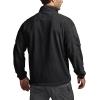 imageCQR Mens FullZip Tactical Jacket Soft Warm Military Winter Fleece Jackets Outdoor Coats with Zipper PocketsGrid Flex Black