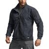 imageCQR Mens FullZip Tactical Jacket Soft Warm Military Winter Fleece Jackets Outdoor Coats with Zipper PocketsGrid Flex Charcoal