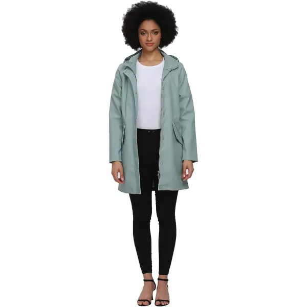 Fahsyee Raincoat Women Rain Jacket Waterproof Raincoat Hooded Windbreaker Outdoor Long ActiveLongceladon