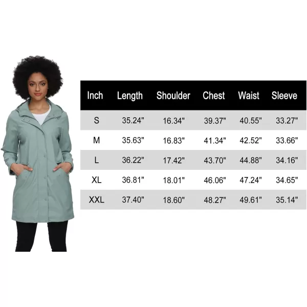 Fahsyee Raincoat Women Rain Jacket Waterproof Raincoat Hooded Windbreaker Outdoor Long ActiveLongceladon
