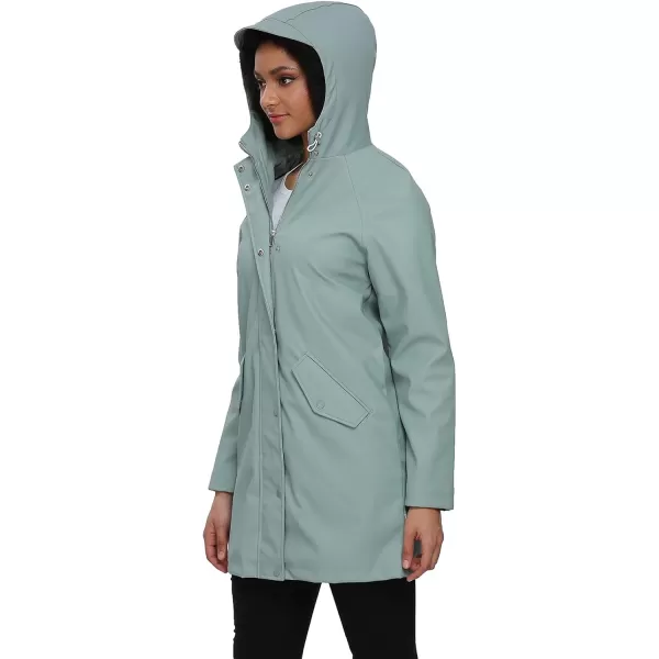 Fahsyee Raincoat Women Rain Jacket Waterproof Raincoat Hooded Windbreaker Outdoor Long ActiveLongceladon