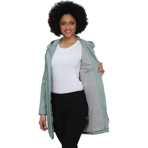 Fahsyee Raincoat Women Rain Jacket Waterproof Raincoat Hooded Windbreaker Outdoor Long ActiveLongceladon