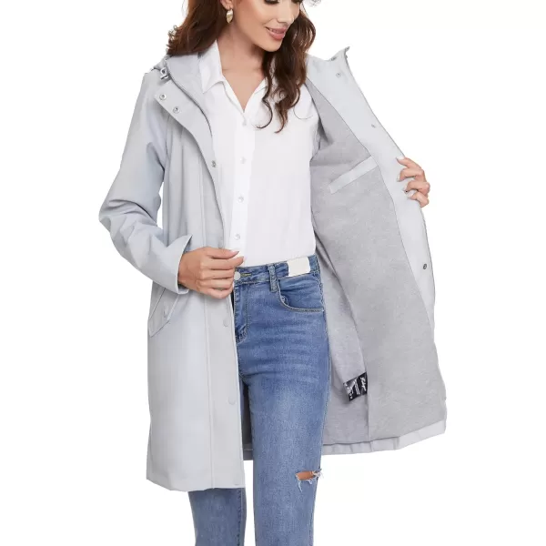 Fahsyee Raincoat Women Rain Jacket Waterproof Raincoat Hooded Windbreaker Outdoor Long ActiveLonggrey