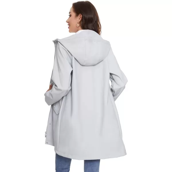 Fahsyee Raincoat Women Rain Jacket Waterproof Raincoat Hooded Windbreaker Outdoor Long ActiveLonggrey