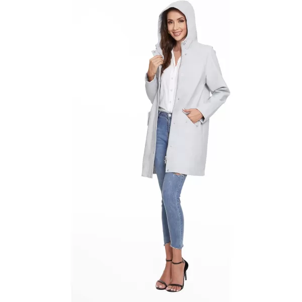 Fahsyee Raincoat Women Rain Jacket Waterproof Raincoat Hooded Windbreaker Outdoor Long ActiveLonggrey