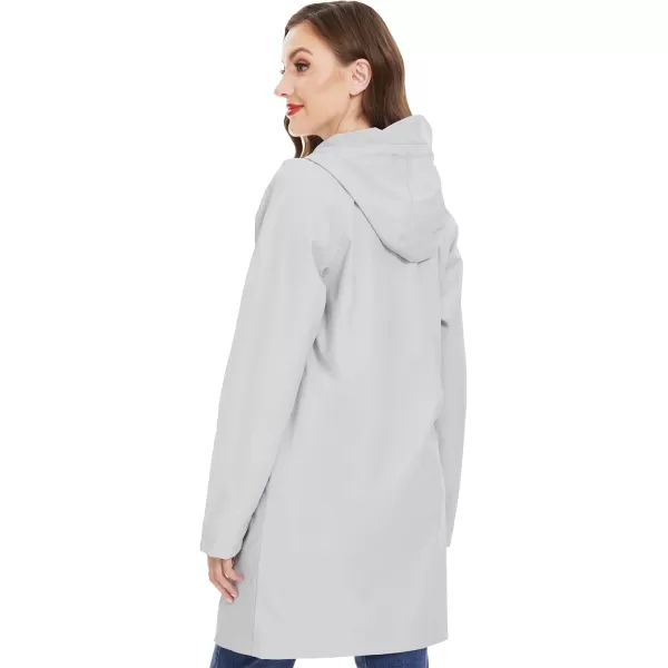 Fahsyee Raincoat Women Rain Jacket Waterproof Raincoat Hooded Windbreaker Outdoor Long ActiveLonggreylw