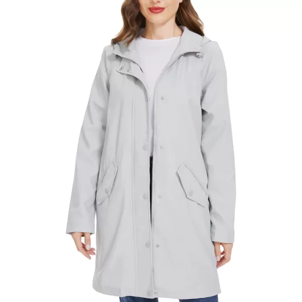Fahsyee Raincoat Women Rain Jacket Waterproof Raincoat Hooded Windbreaker Outdoor Long ActiveLonggreylw