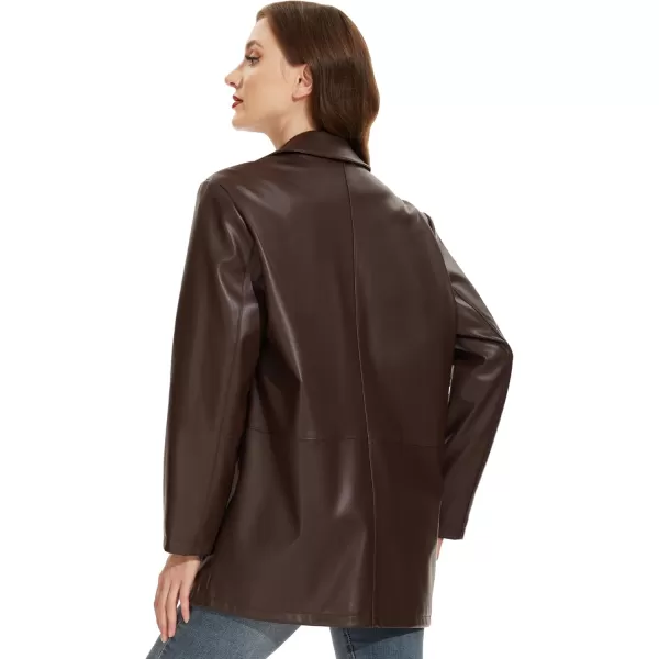 Fahsyee Womens Faux Leather Blazer Jackets Women Black Motorcycle Vintage Moto Biker Coat Vegan Pleather Fashion SXXLCoffeevm