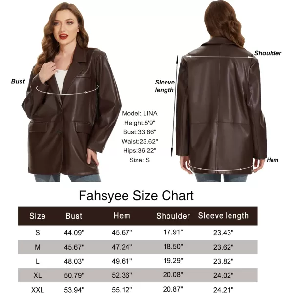 Fahsyee Womens Faux Leather Blazer Jackets Women Black Motorcycle Vintage Moto Biker Coat Vegan Pleather Fashion SXXLCoffeevm
